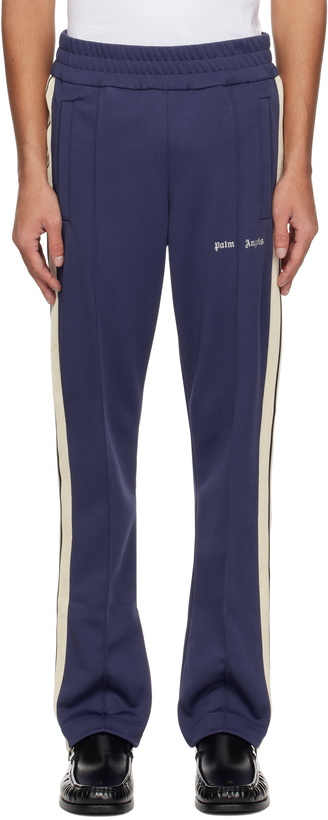 Photo: Palm Angels Navy Classic Logo Track Pants