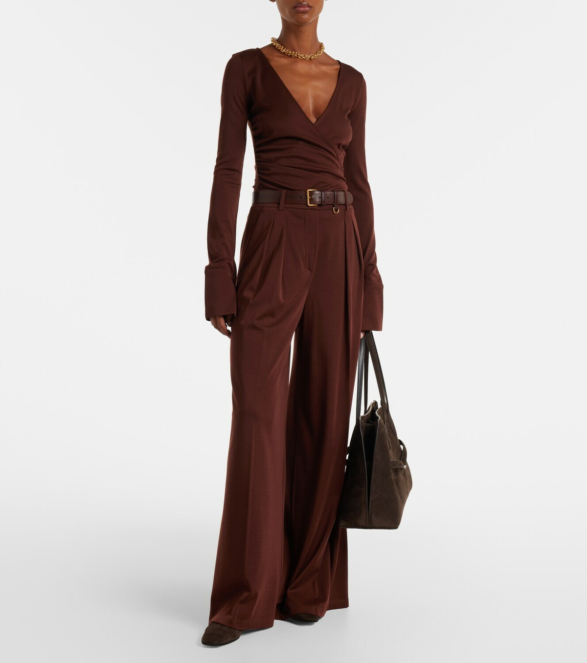 Max Mara Nigella draped wool bodysuit