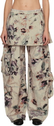 Collina Strada Beige Lawn Skirt Cargo Pants