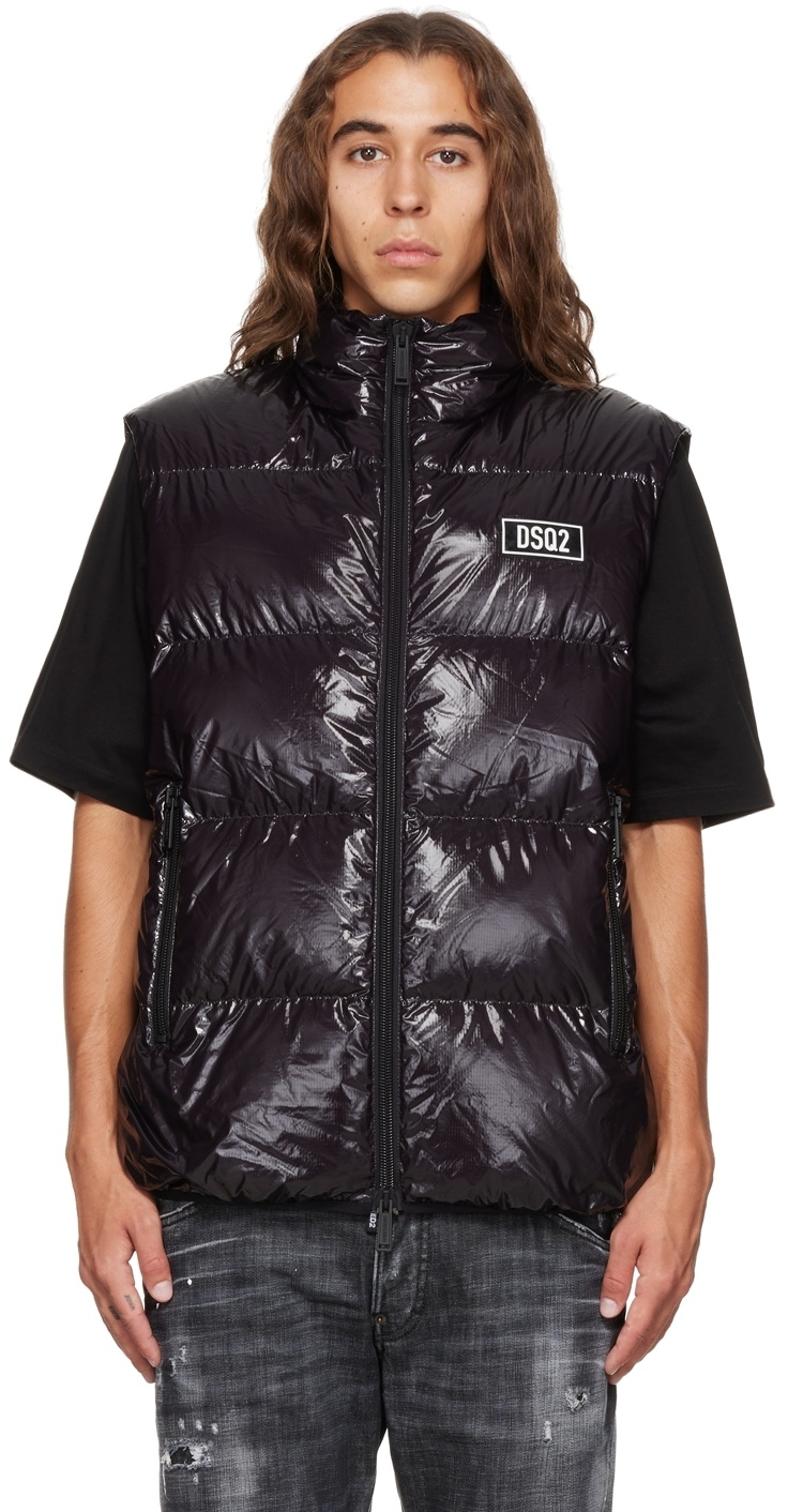 Dsquared2 Black Quilted Down Vest Dsquared2