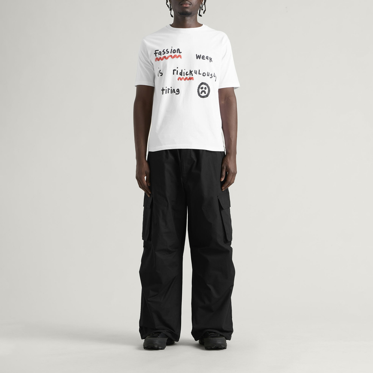 Navinder Nangla Ridickulously Tiring T-Shirt in White/Black/Red