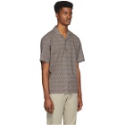 Z Zegna Brown and Navy Pattern Short Sleeve T-Shirt