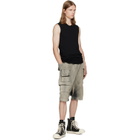 Rick Owens DRKSHDW Tan Tower Creatch Cargo Pods Shorts