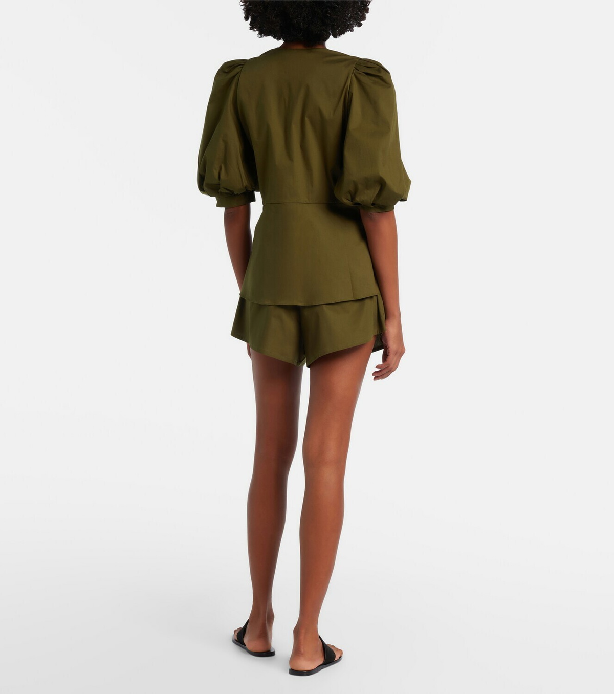 Adriana Degreas Pleated cotton-blend shorts
