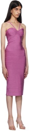 Herve Leger Pink Recycled Rayon Midi Dress