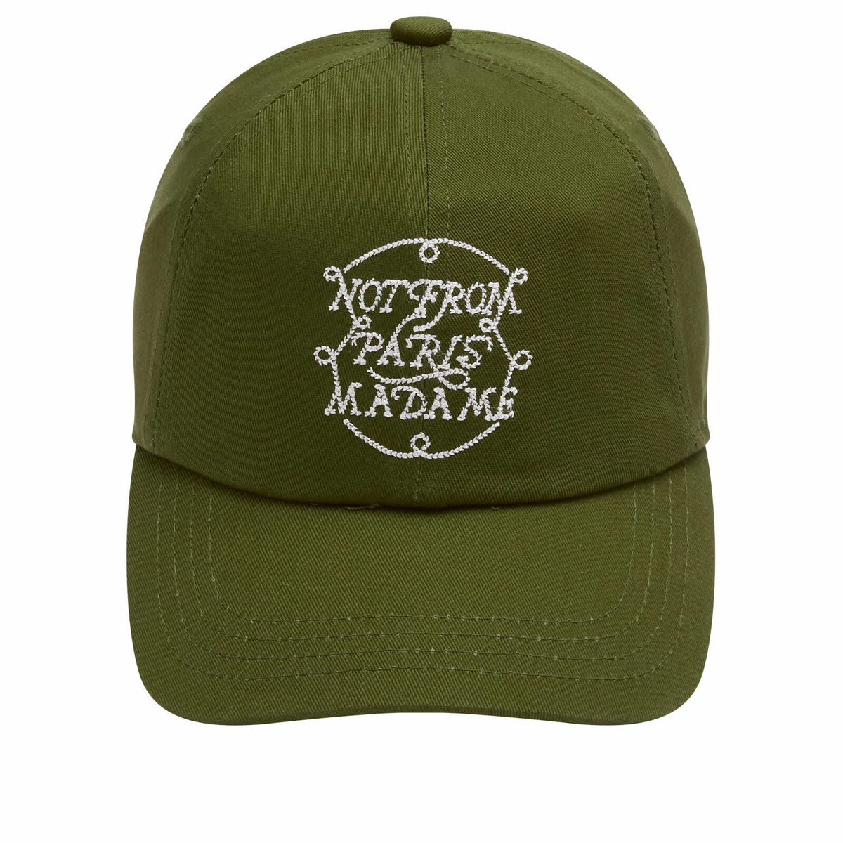 Drôle de Monsieur Men's Braided Slogan Cap in Khaki 