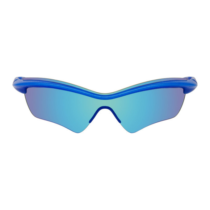 Maison Martin Margiela Futuristic Blue Shield Sunglasses Maison Margiela Blue Mykita Edition Shield Sunglasses Maison  main image 4