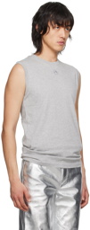 Marine Serre Gray Sleeveless T-Shirt