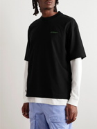 Off-White - Logo-Print Cotton-Jersey T-Shirt - Black