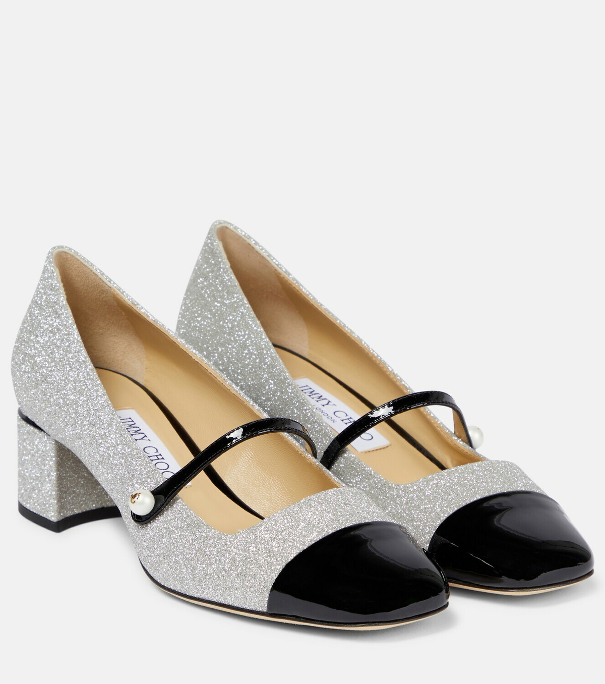 パンプス Jimmy Choo Embellished Leather Elisa 45 Pumps JIMMY CHOO Elisa 45 embellished patent-trimmed leather Mary