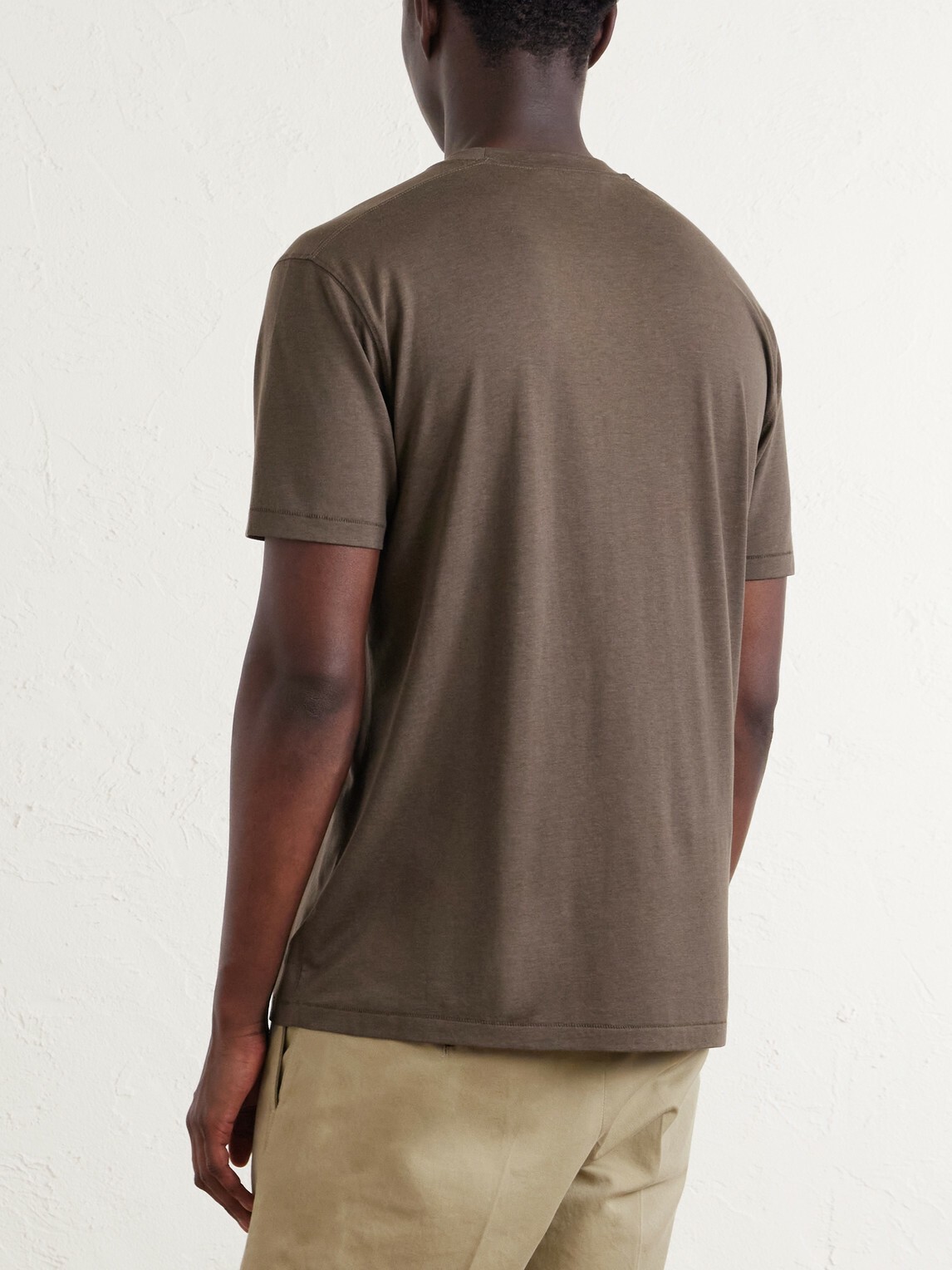 TOM FORD - Lyocell and Cotton-Blend T-Shirt - Brown