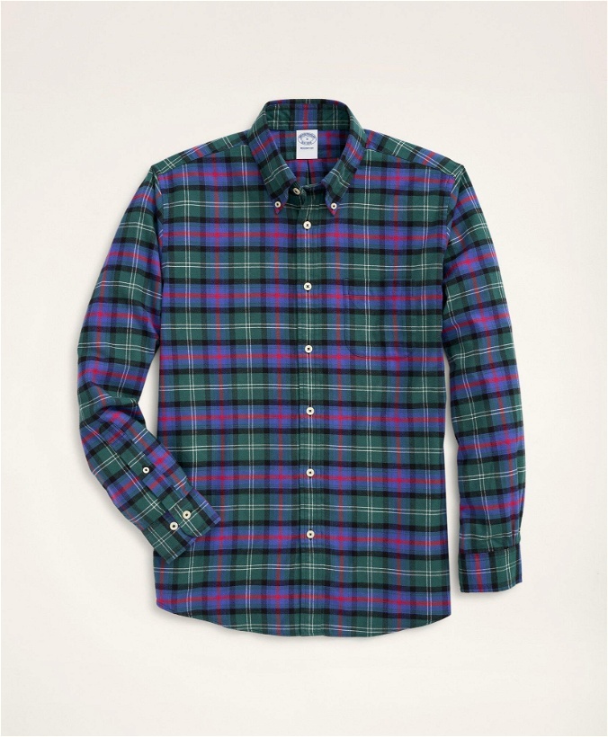 Photo: Brooks Brothers Men's Regent Regular-Fit Portuguese Flannel Shirt | Green
