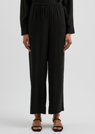 Eileen Fisher Wide-leg Silk-georgette Trousers Black