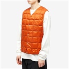 Taion Men's V-Neck Down Vest in Brick Orange