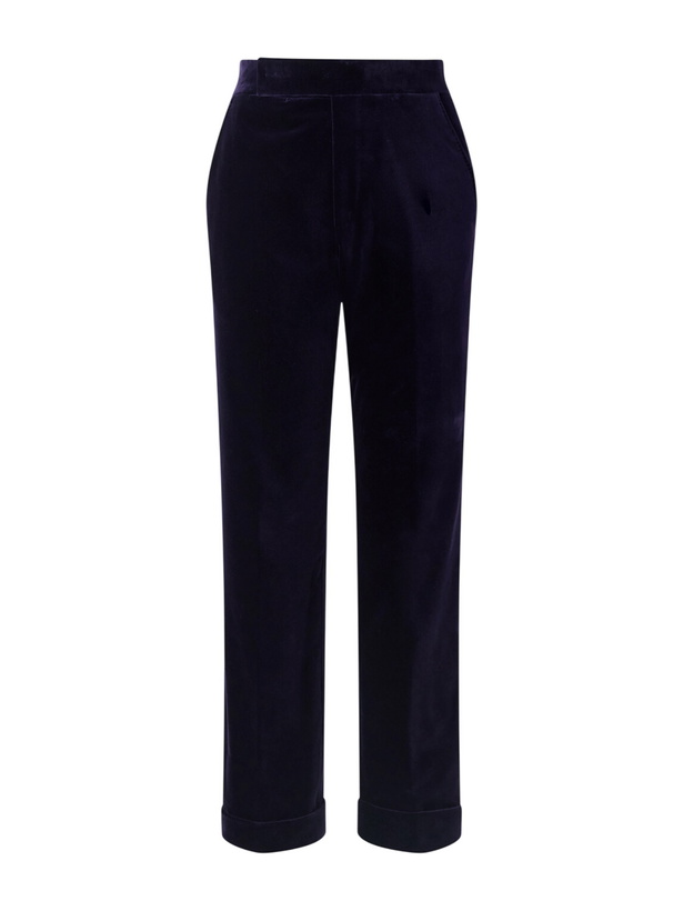 Photo: TOM FORD - Atticus Straight-Leg Cotton-Blend Velvet Suit Trousers - Purple