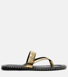 Dries Van Noten Croc-effect leather thong sandals