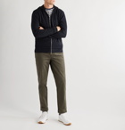 Officine Generale - Cotton and Wool-Blend Zip-Up Hoodie - Blue