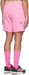 AAPE by A Bathing Ape Pink Embroidered Shorts