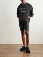 DISTRICT VISION - California Logo-Print Stone-Washed Cotton-Jersey Hoodie - Black