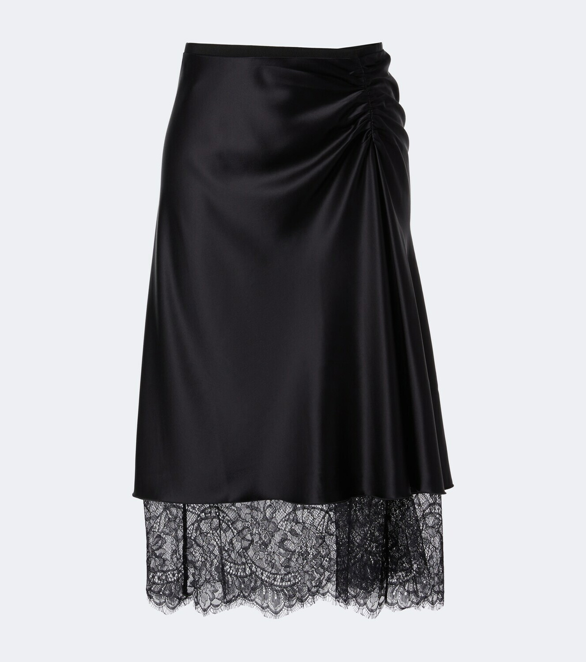 SIR Ingrid lace-trimmed satin midi skirt