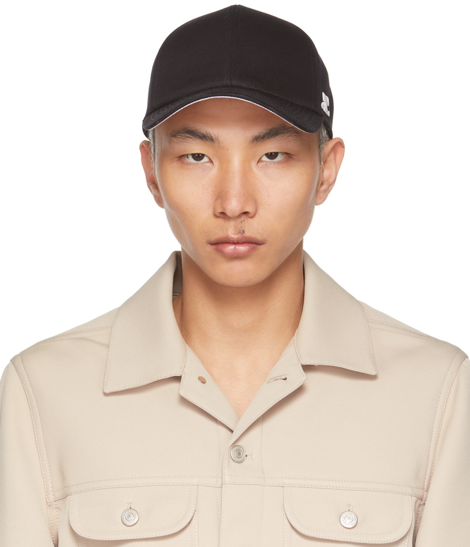 Courrèges Black Cotton Classic Cap Courreges