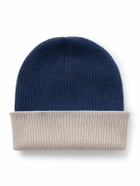 Brunello Cucinelli - Reversible Ribbed Cashmere Beanie - Blue