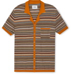 Nanushka - Taro Camp-Collar Striped Knitted Cotton Shirt - Brown