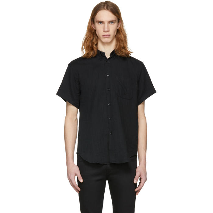 Naked and Famous Denim Black Short Sleeve Gauze Shirt Naked and Famous ...