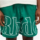 Rhude Men's Logo Track Shorts in Green