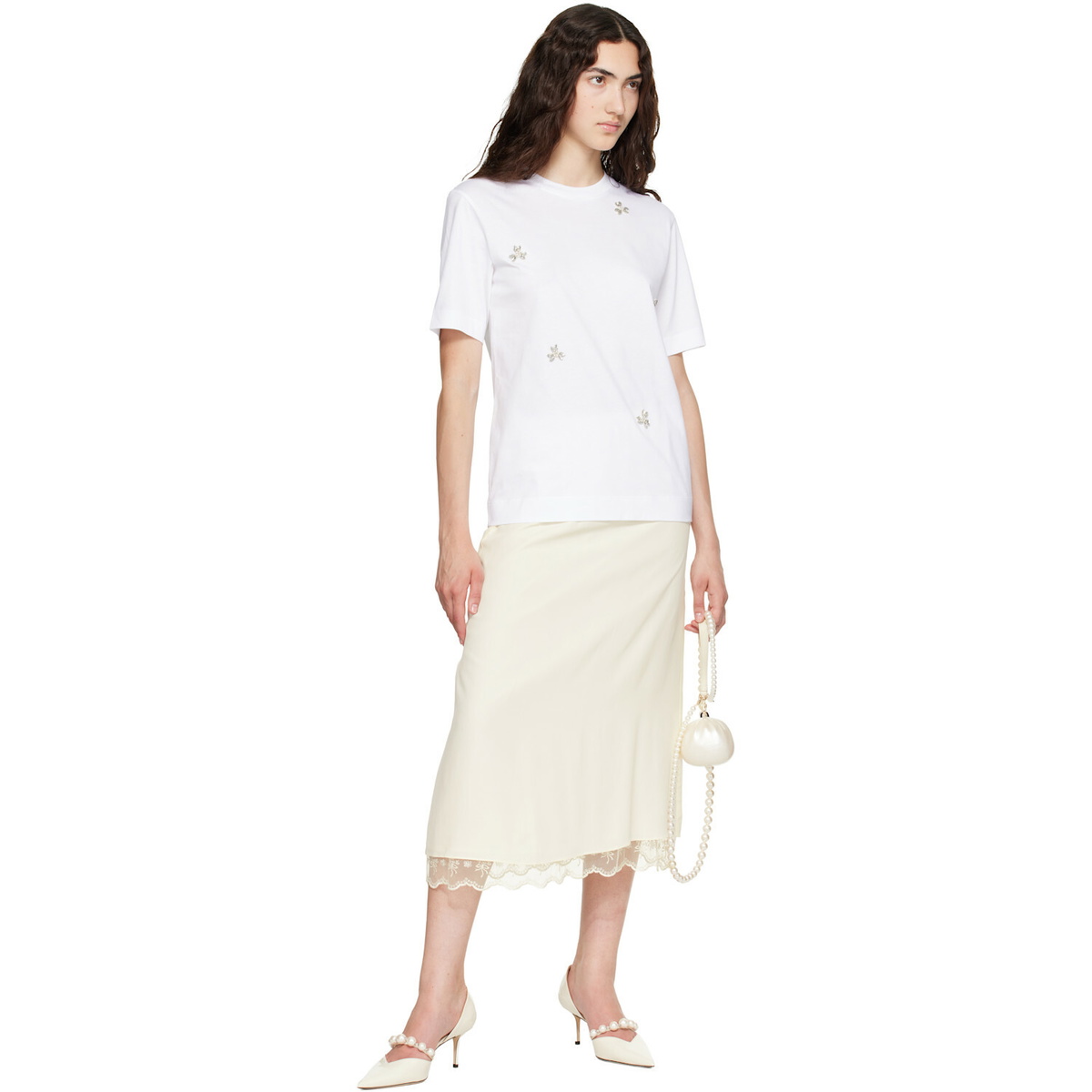 Simone Rocha White Embellished Boy T-shirt
