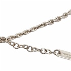 Saint Larent Men's Long Chain Necklace in Argent Oxyde