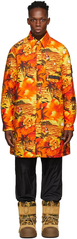 Photo: Moncler Genius 8 Moncler Palm Angels Orange Tallac Coat