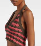 Valentino Striped knitted cotton crop top