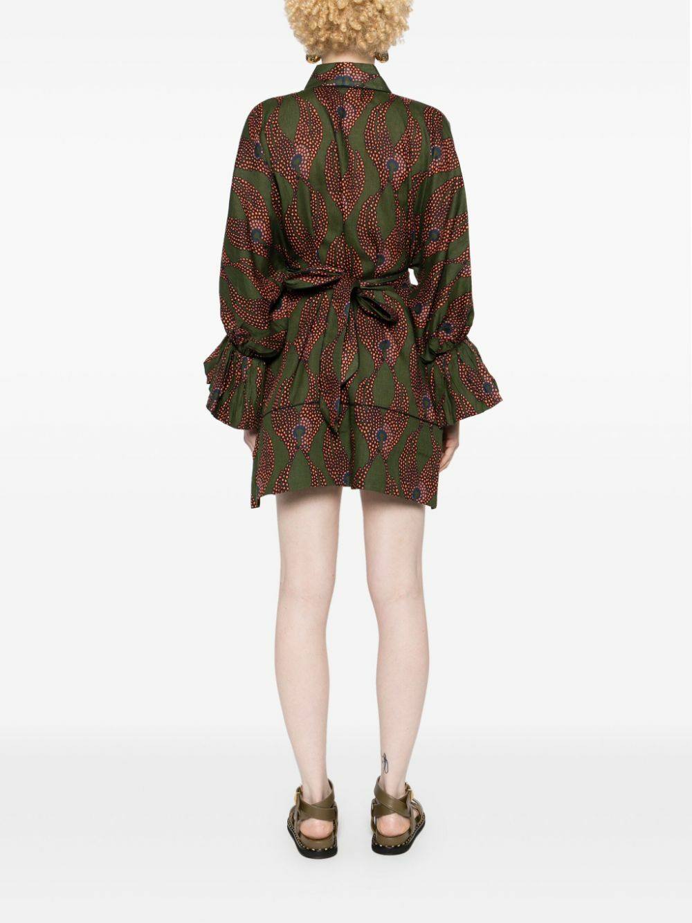 Maison La Plage Green Ravello Linen Mini Dress