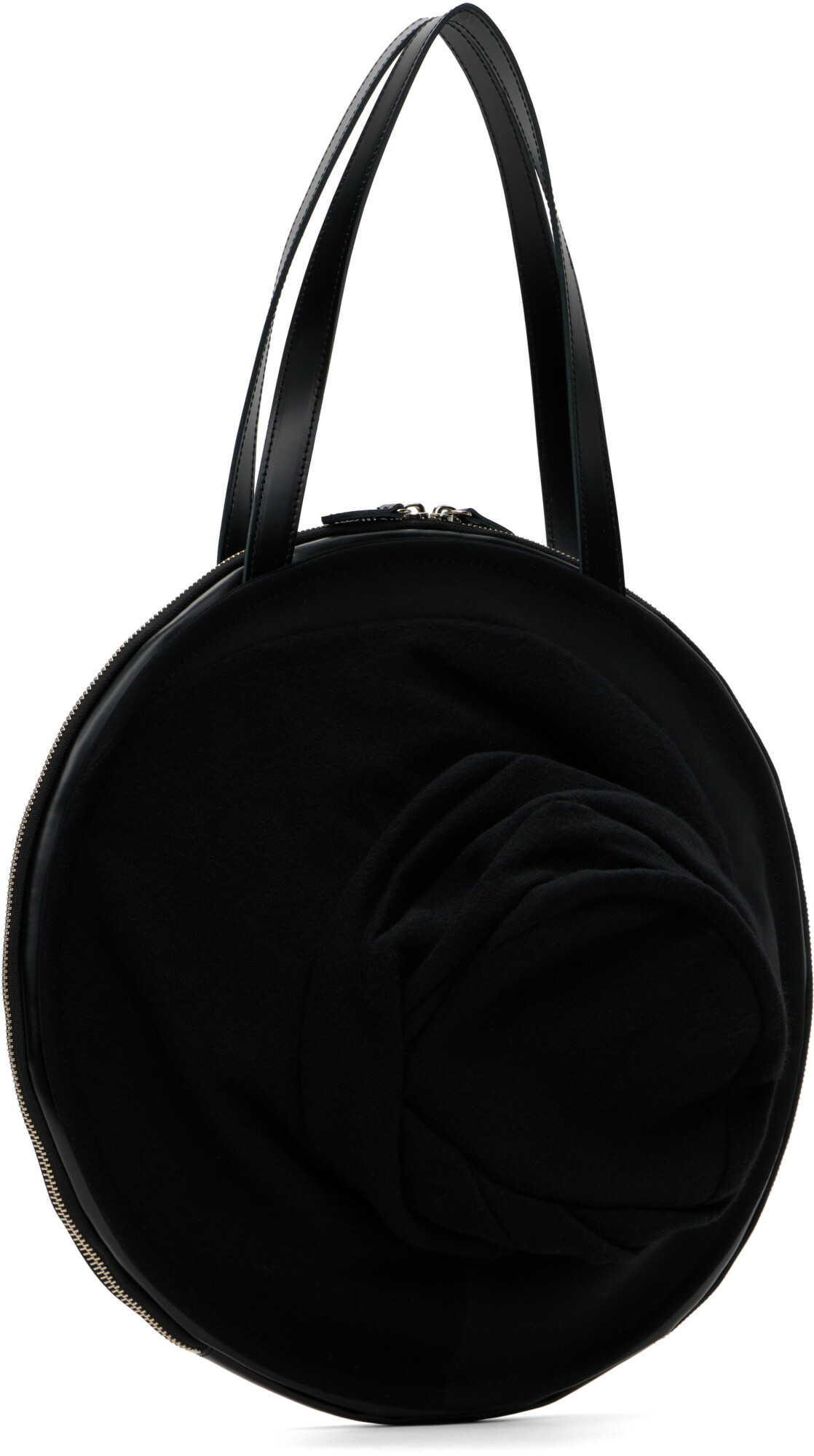 Junya Watanabe Black Smooth Wool & Leather Bag