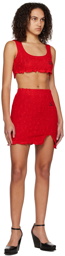 Yuzefi Red Textured Miniskirt