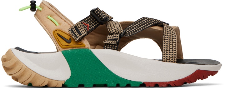Photo: Nike Beige & Green Oneonta Sandals