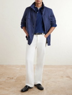 Loro Piana - Cotton-Piqué Polo Shirt - Blue