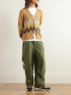 Beams Plus - Jacquard-Knit Linen and Cotton-Blend Cardigan - Brown