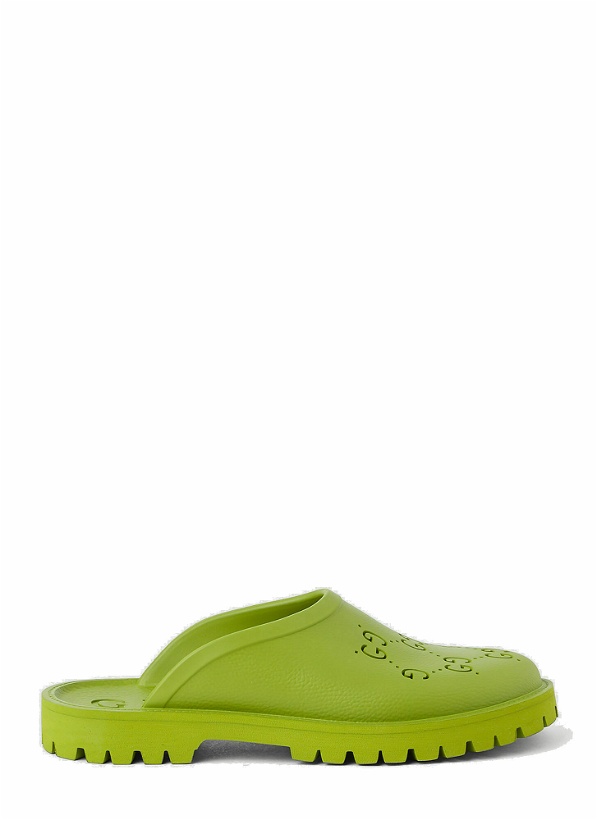 Photo: Perforated G Slip Ons in Green
