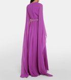 Elie Saab Pleated silk chiffon gown