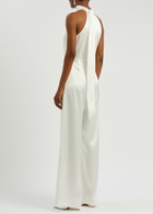 Galvan Sienna Wide-leg Satin Jumpsuit White