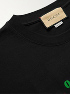 GUCCI - Logo-Print Cotton-Jersey T-Shirt - Black - M