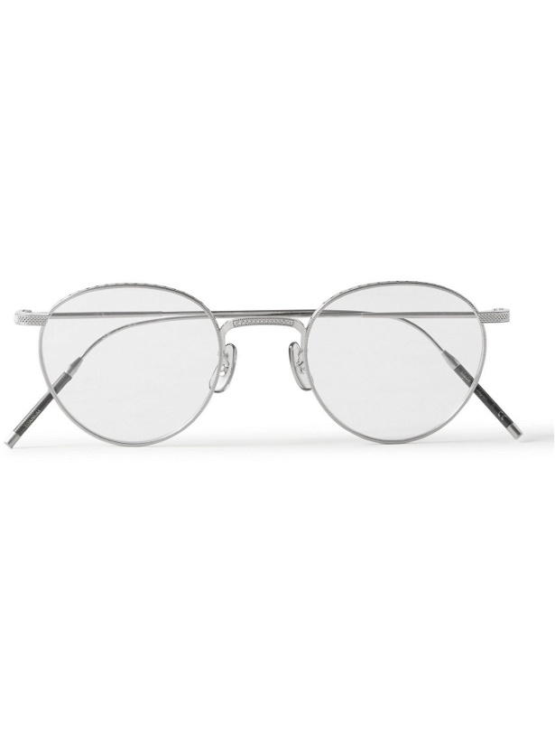 Photo: OLIVER PEOPLES - TK-1 Round-Frame Titanium Optical Glasses - Silver