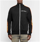 Palm Angels - Slim-Fit Logo-Print Webbing-Trimmed Tech-Jersey Track Jacket - Men - Black