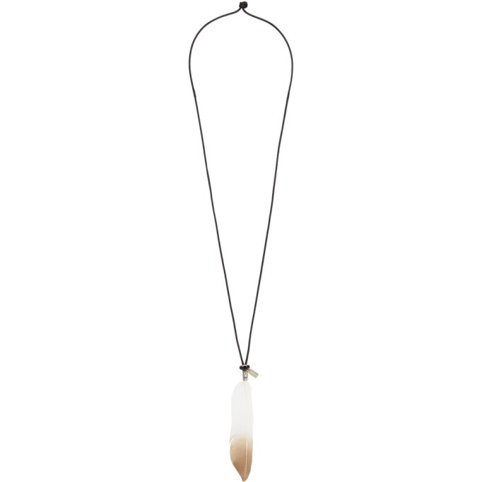 Photo: Ann Demeulemeester White and Tan Feather Necklace