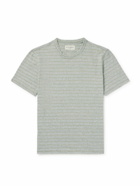 Officine Générale - Striped Cotton and Linen-Blend T-Shirt - Gray