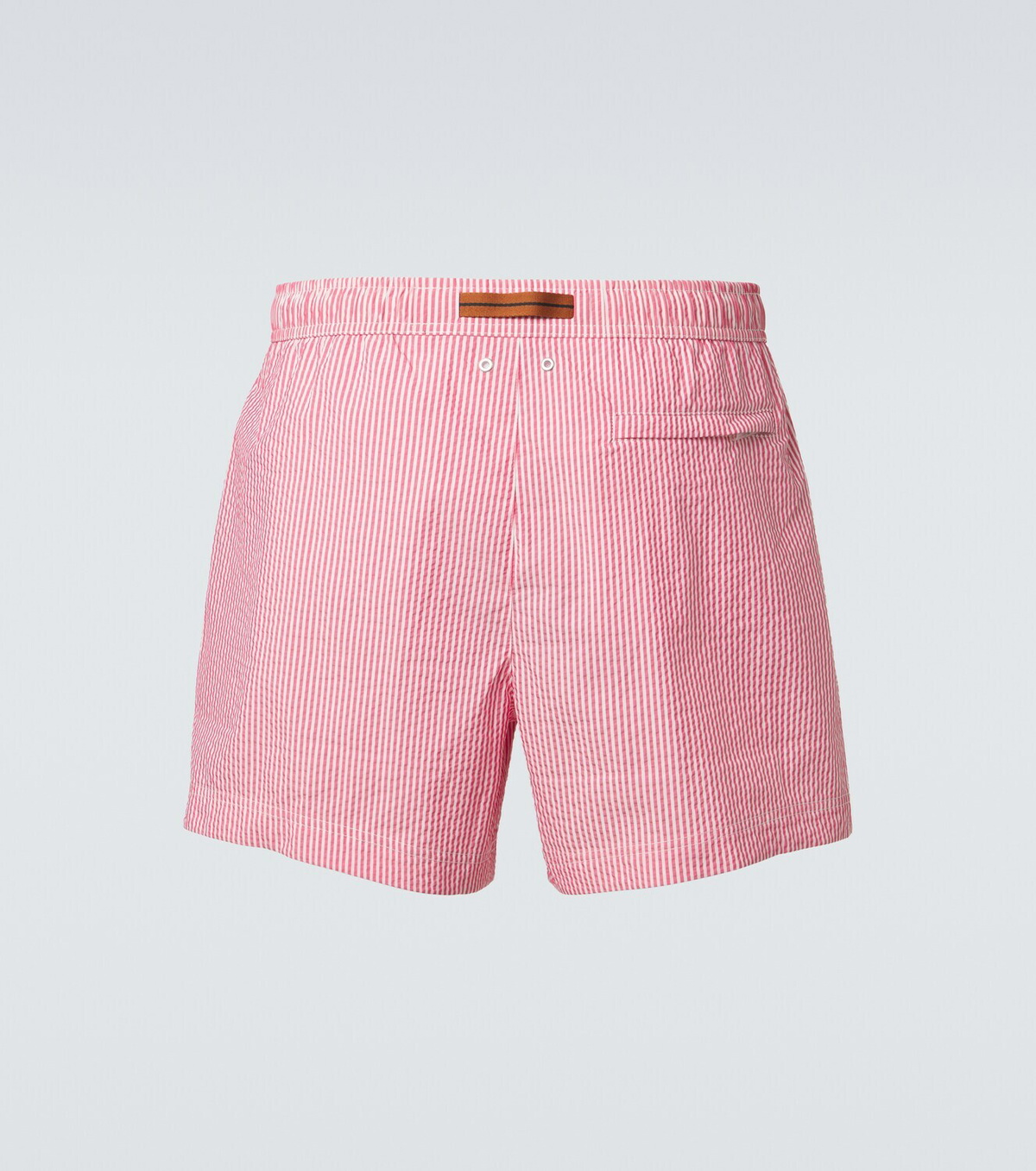 Zegna Striped seersucker swim trunks