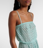 Missoni Open-knit lamé romper