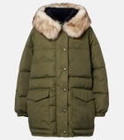 Prada Shearling-trimmed down coat
